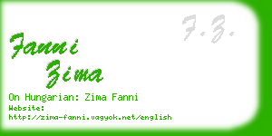 fanni zima business card